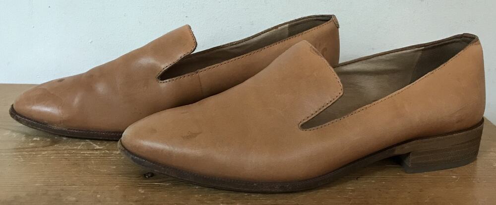 Madewell Orson Loafer Shoes Brown Leather Slip On Almond Toe E5373 Womens 7.5